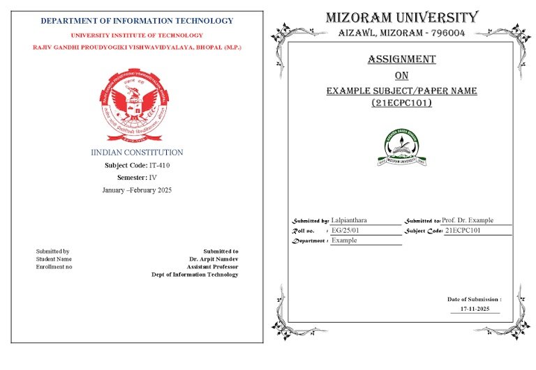 Assignment Front Page Design